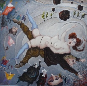 Héloïse opéra - huile sur toile - 100 x 100 cm - 2001 (galerie Claire Corcia)
